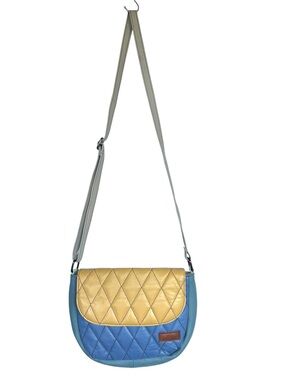 Soruka Womans handbag purse quilted blue brown crossbody shoulder leather boho